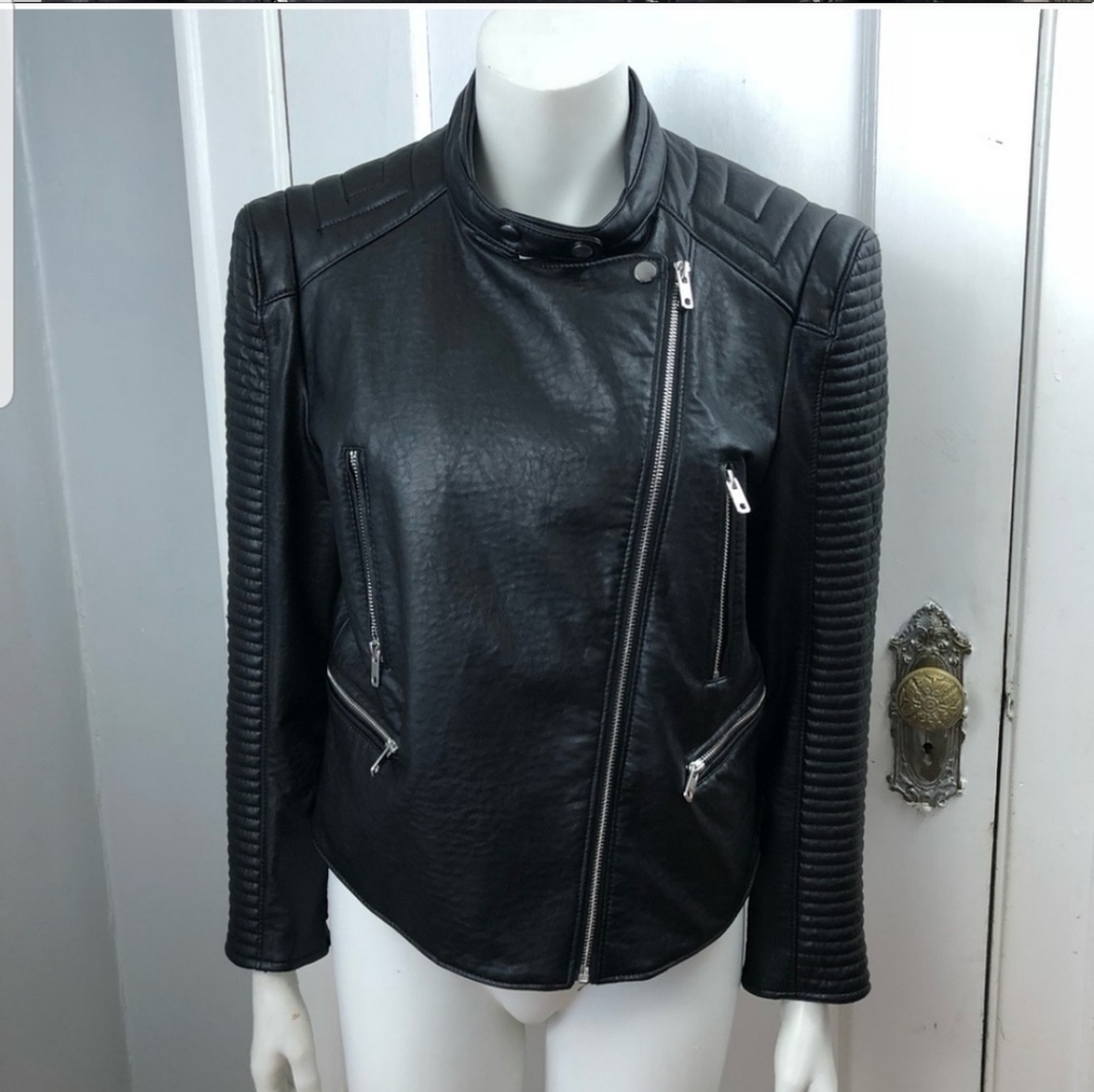 Zara's faux/vegan leather moto jacket